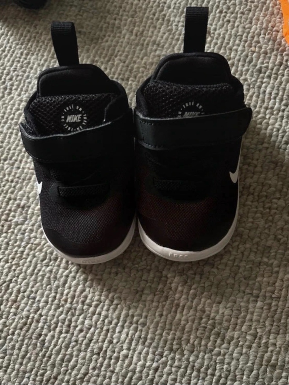 Nike Kids Black and White Hook-and-Loop Sneakers